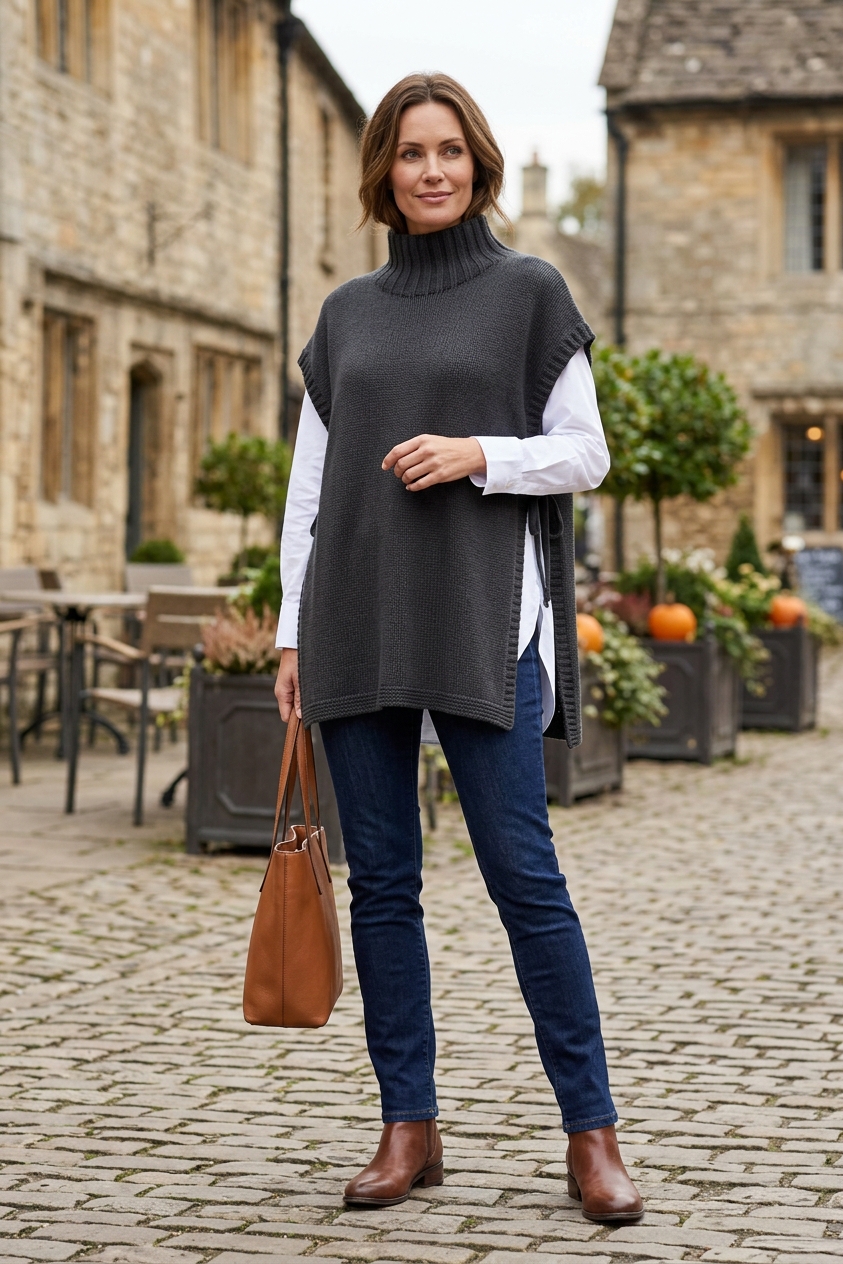 Side Tie Tabard Poncho