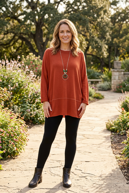 Lurex Trim Soft Knit Necklace Jumper