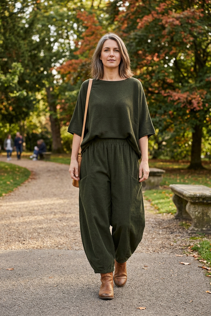 2 Slit Pocket Barrel Leg Corduroy Trouser