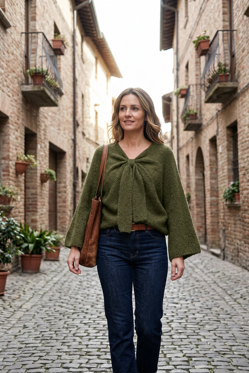 Bow Front Wool Jumper