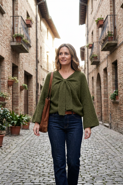 Bow Front Wool Jumper