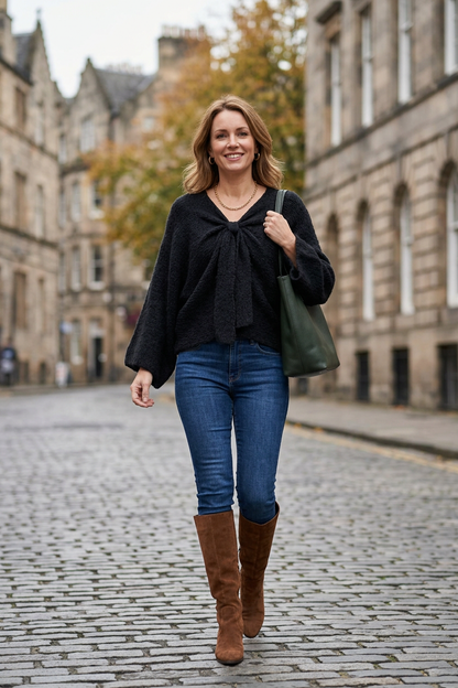 Bow Front Wool Jumper