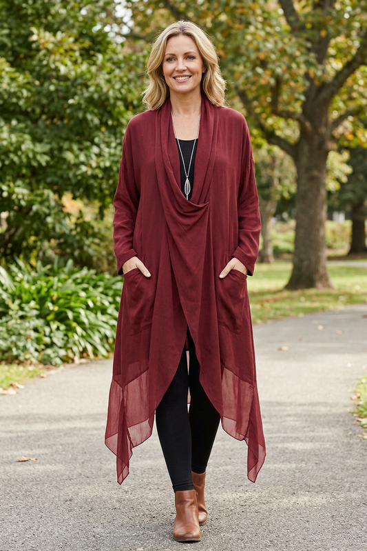 Crossover Silk Panel Tunic