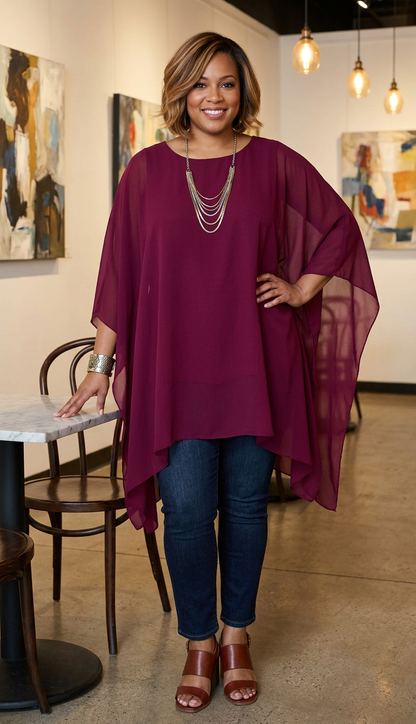 Batwing Flowy Kaftan Tunic