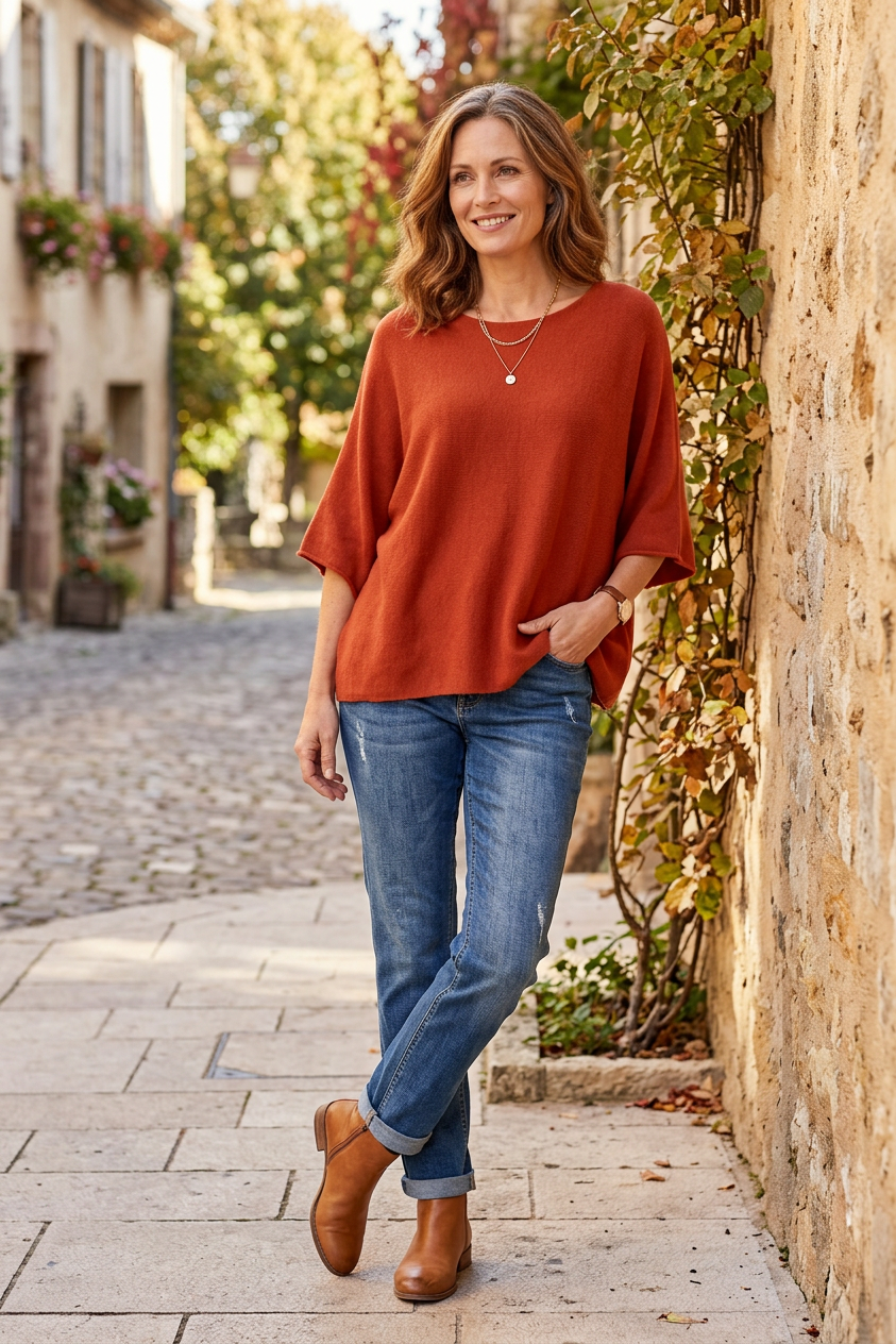 Batwing Short Sleeve Soft Knit Jumper