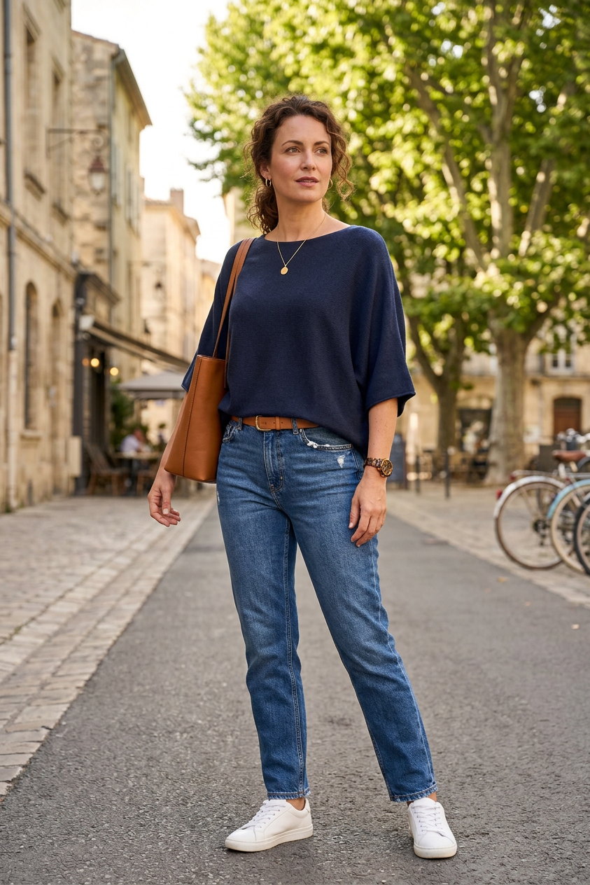 Batwing Short Sleeve Soft Knit Jumper