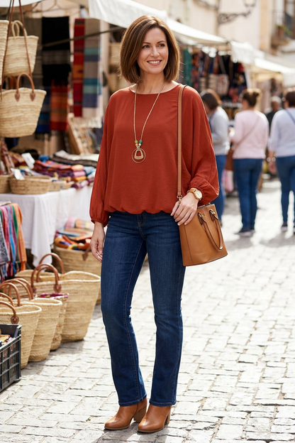 Puffball Hem Necklace Top