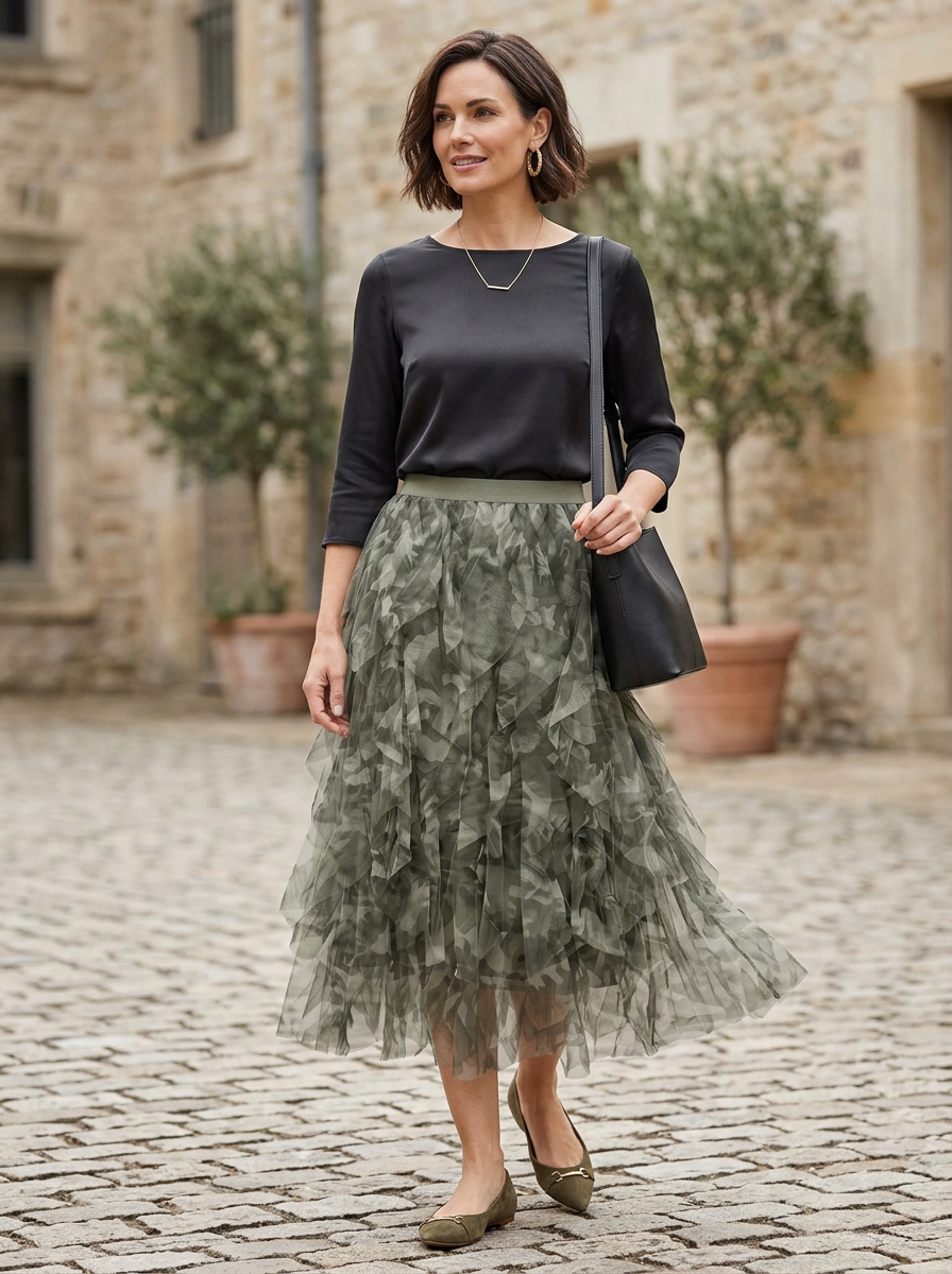 Camouflage Tulle Skirt