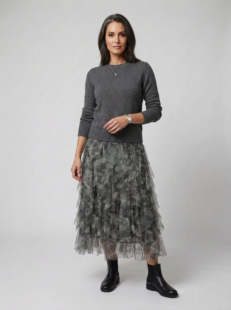 Camouflage Tulle Skirt