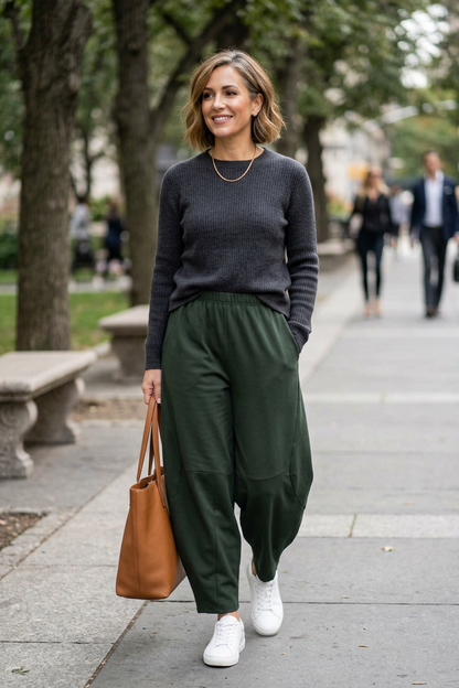Barrel Leg Jersey Trouser