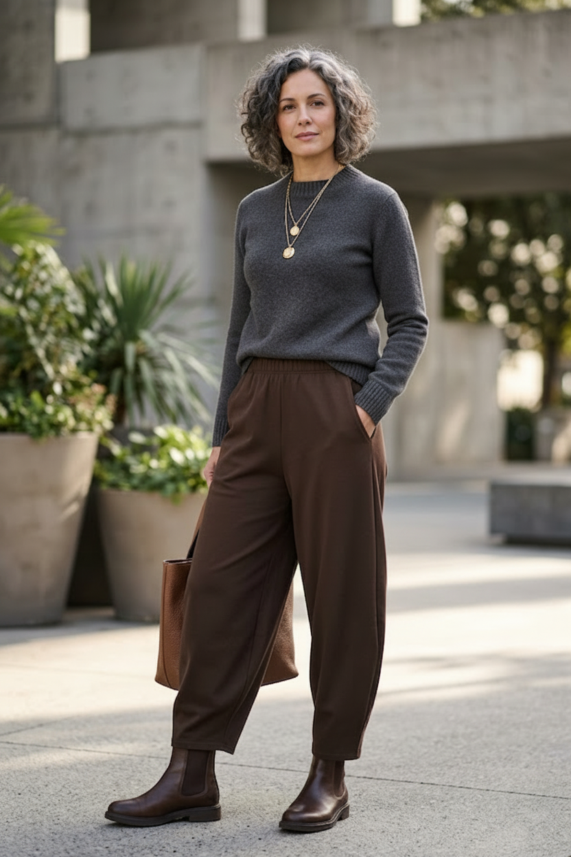 Barrel Leg Jersey Trouser
