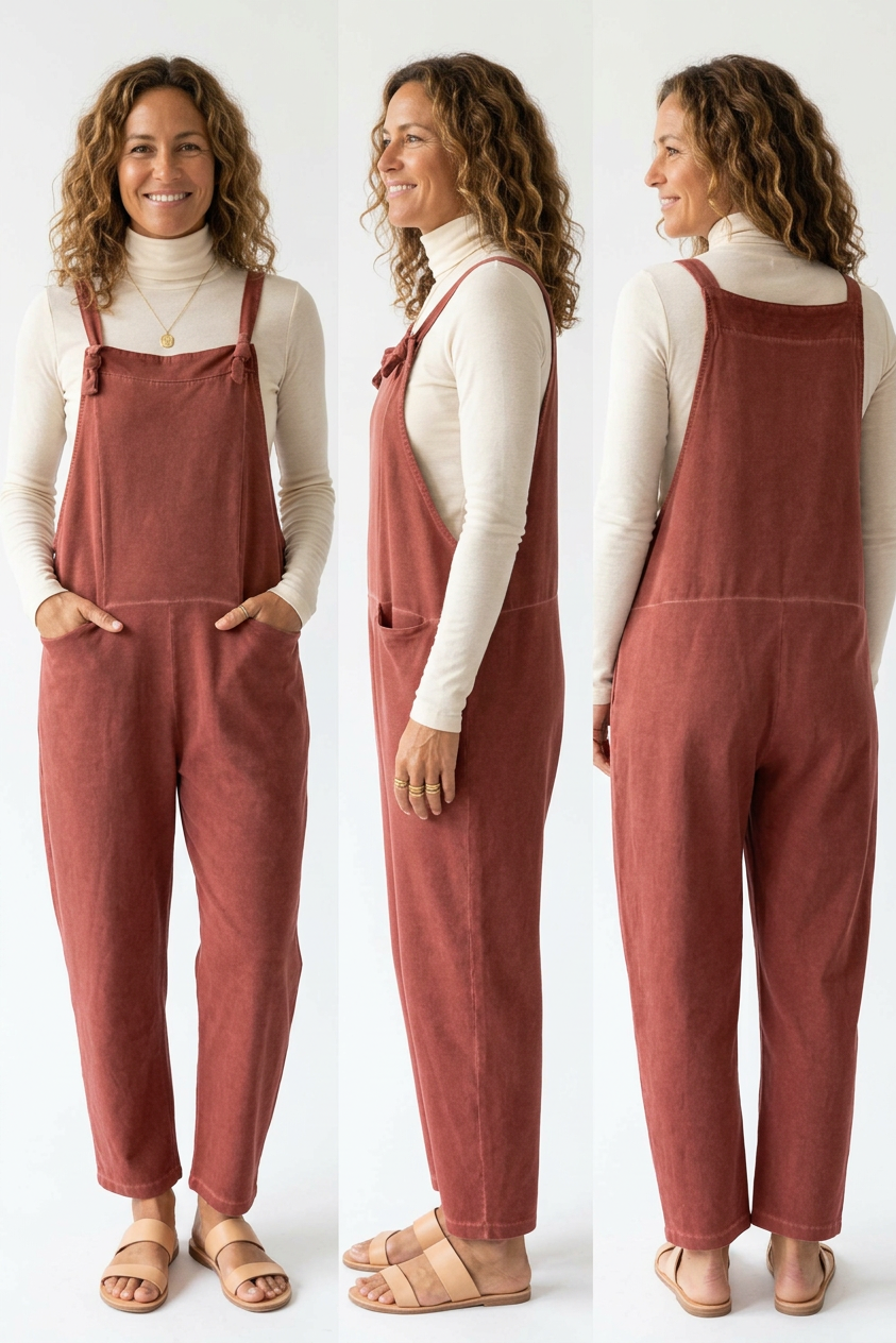 Acid Wash Jersey Dungarees