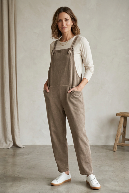 Acid Wash Jersey Dungarees