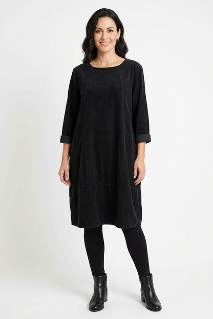 3/4 Sleeve Corduroy Dress