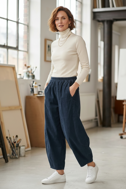 2 Pocket Barrel Leg Corduroy Trouser