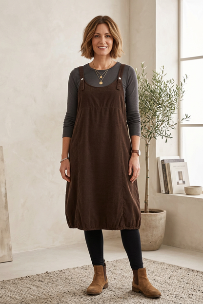 Corduroy Pinafore Dress