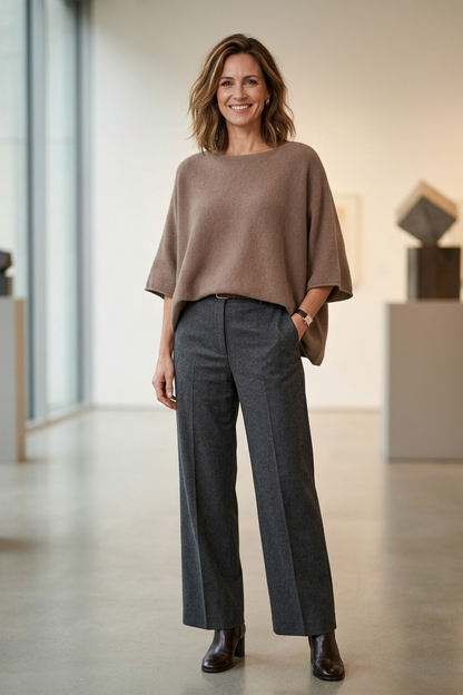 Batwing Short Sleeve Soft Knit Jumper