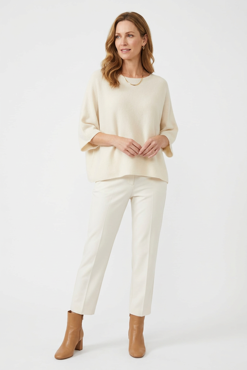 Batwing Short Sleeve Soft Knit Jumper