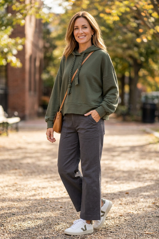 Rope Drawstring Hooded Sweatshirt