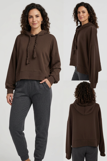 Rope Drawstring Hooded Sweatshirt