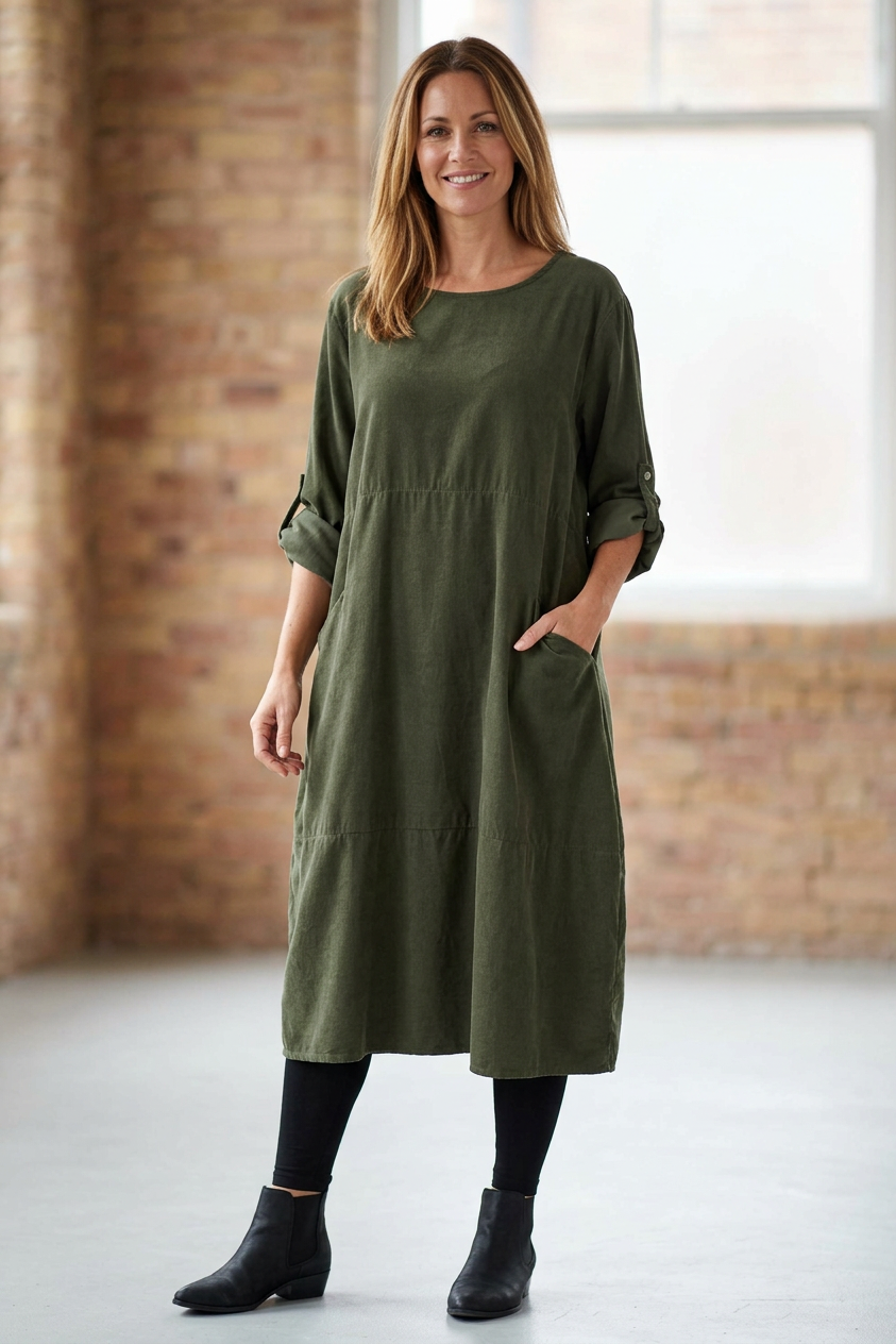 2 Pocket Corduroy Midi