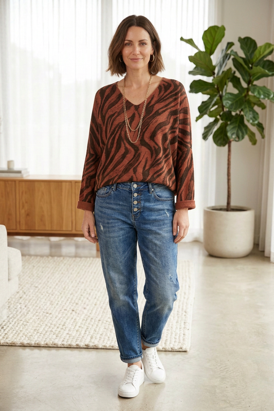 Zebra Print Lightweight Jumper