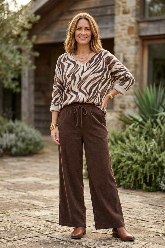 Wide Leg Corduroy Trouser