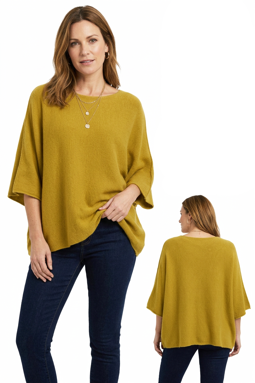Batwing Short Sleeve Soft Knit Jumper