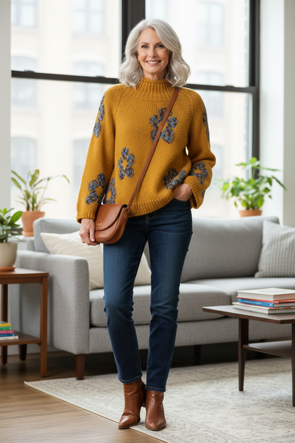 Flower Wool Knit Jumper