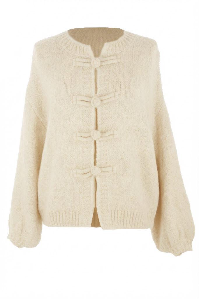 Frog Fastening Wool Cardigan
