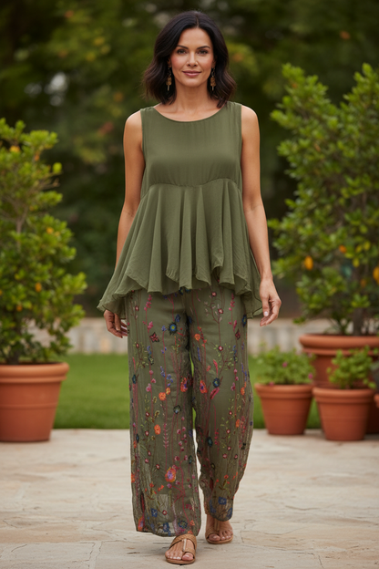 Sleeveless Swing Silk Top