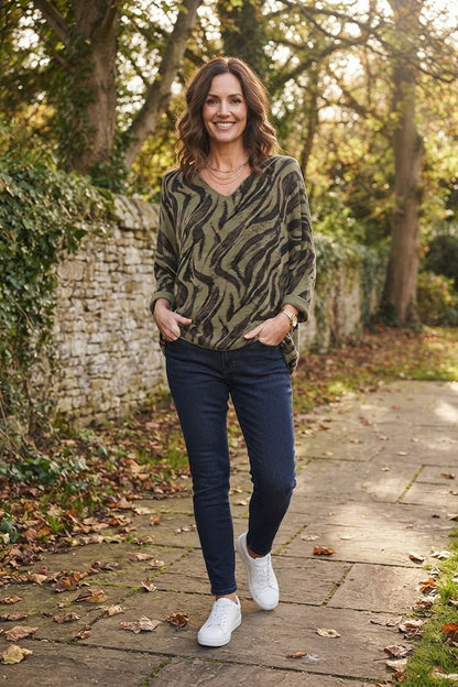 Zebra Print Lightweight Jumper
