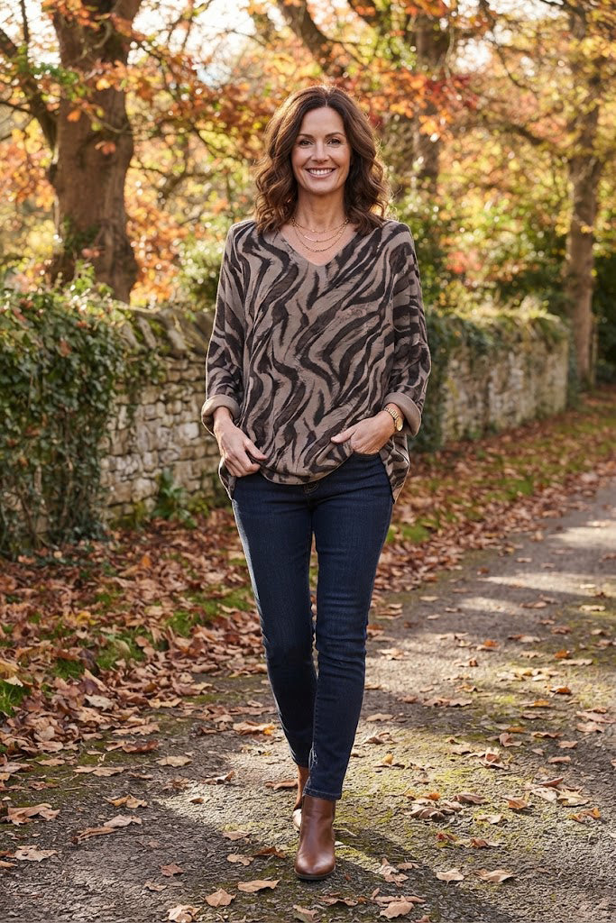 Zebra Print Lightweight Jumper