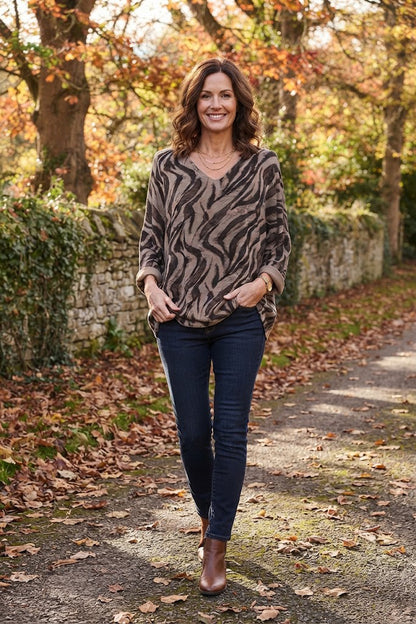 Zebra Print Lightweight Jumper