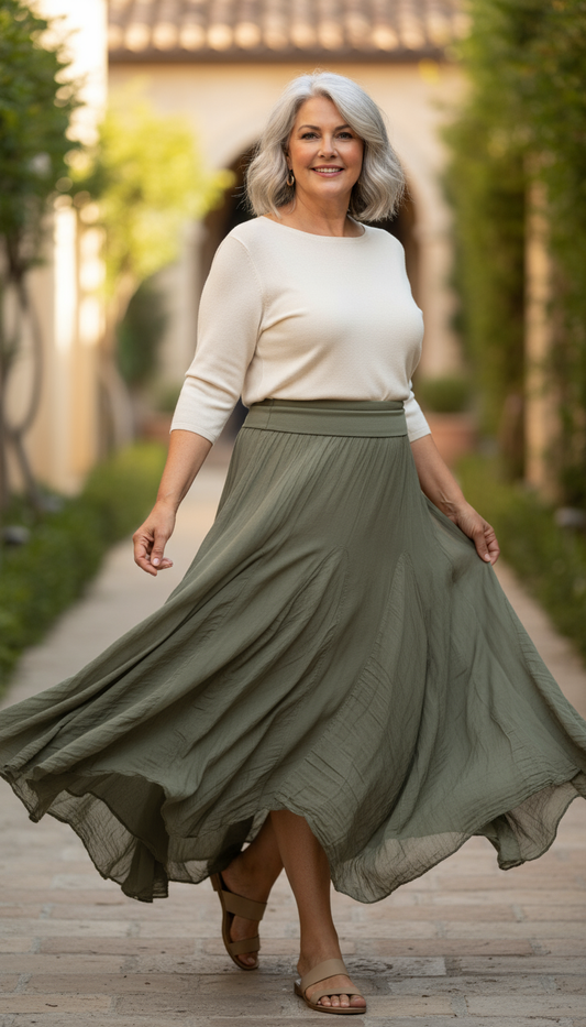 Silk Panel Skirt