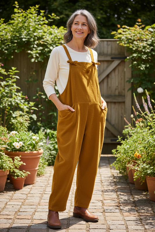 Corduroy Knot Dungarees