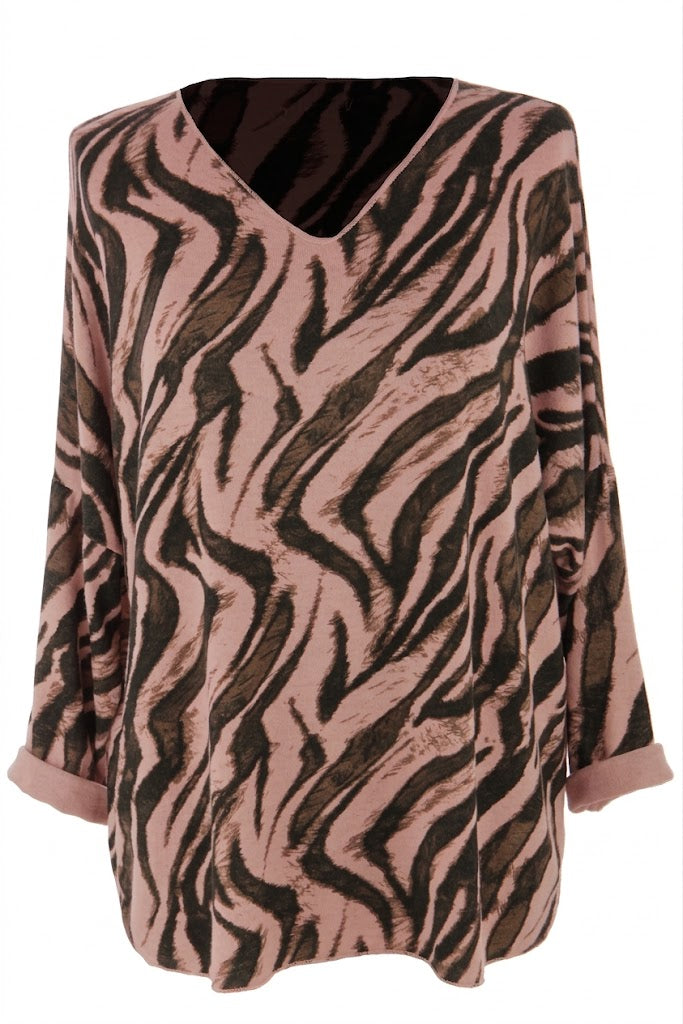 Zebra Print Lightweight Jumper