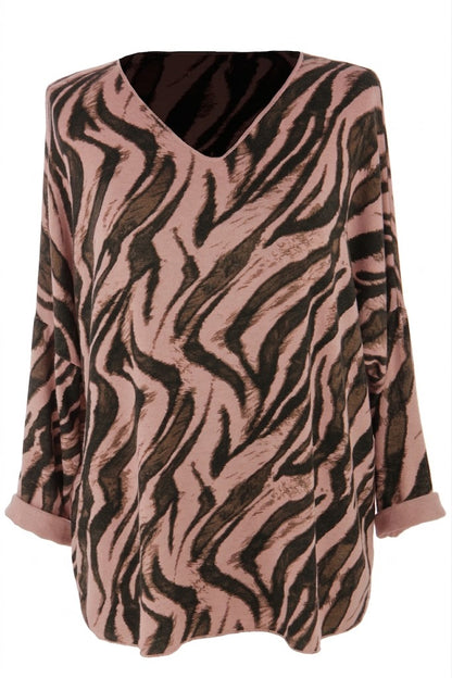 Zebra Print Lightweight Jumper