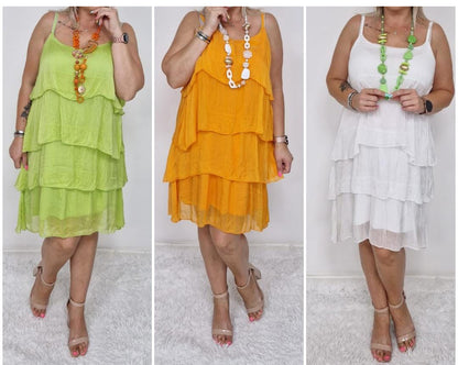 Ruffle Silk Dress