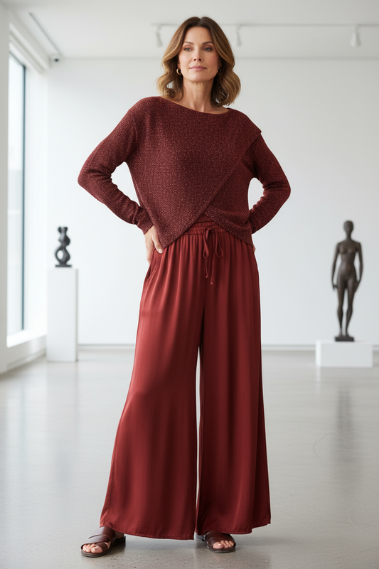 Satin Wide Leg Trouser