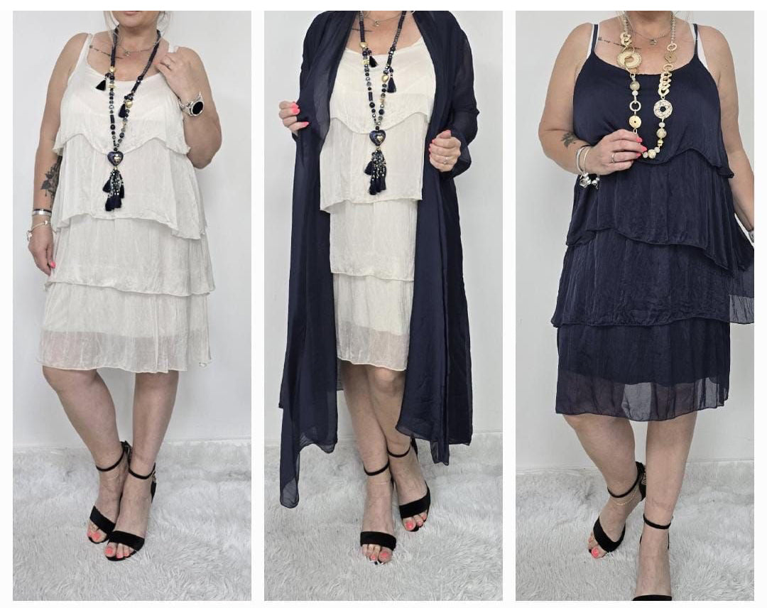 Ruffle Silk Dress