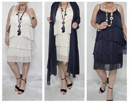Ruffle Silk Dress