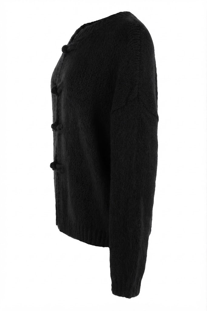 Frog Fastening Wool Cardigan