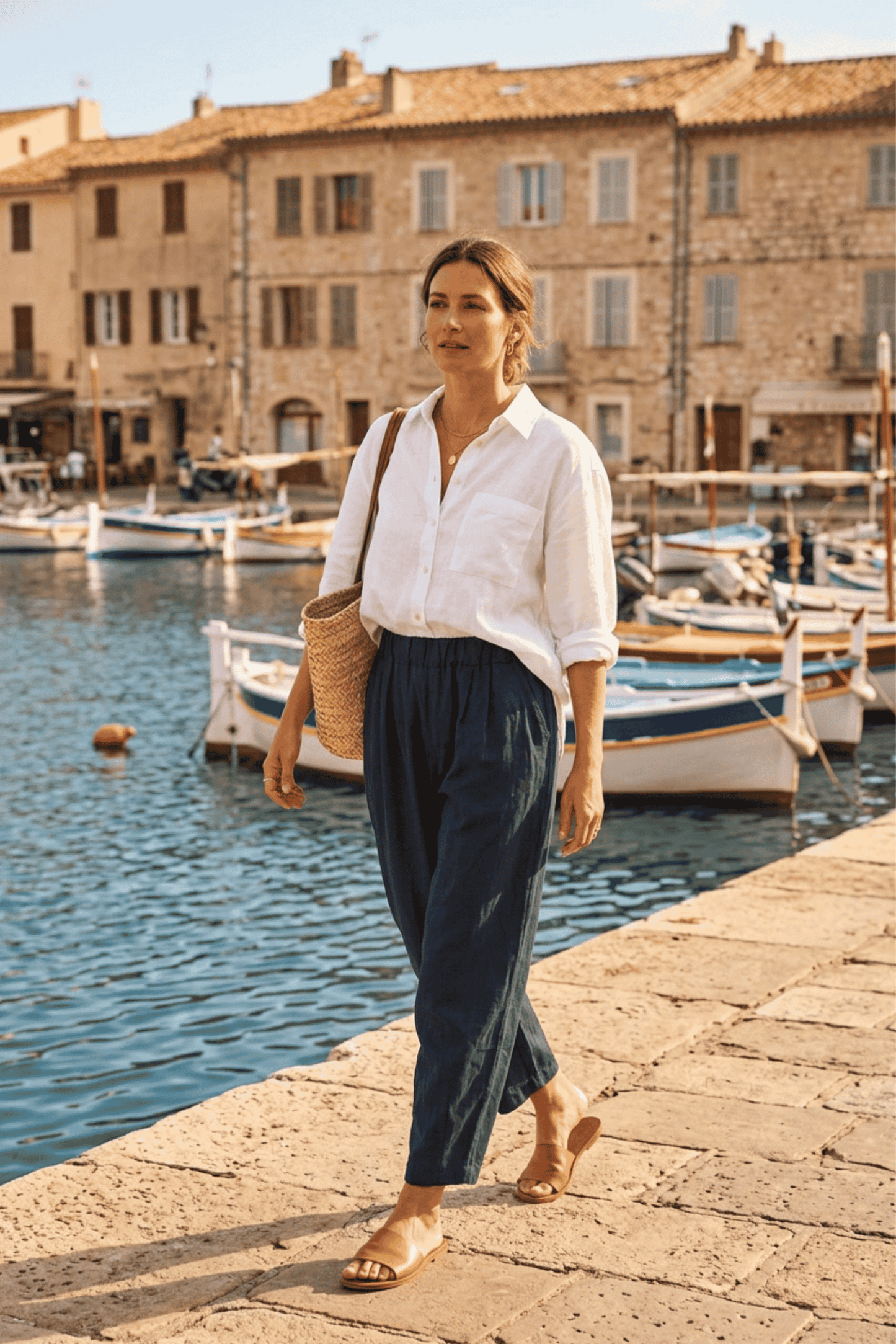 Pintuck Linen Trouser