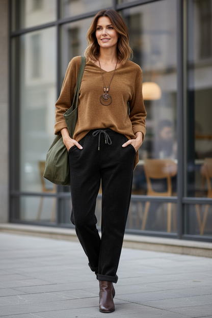 V Neck Chenille Necklace Top