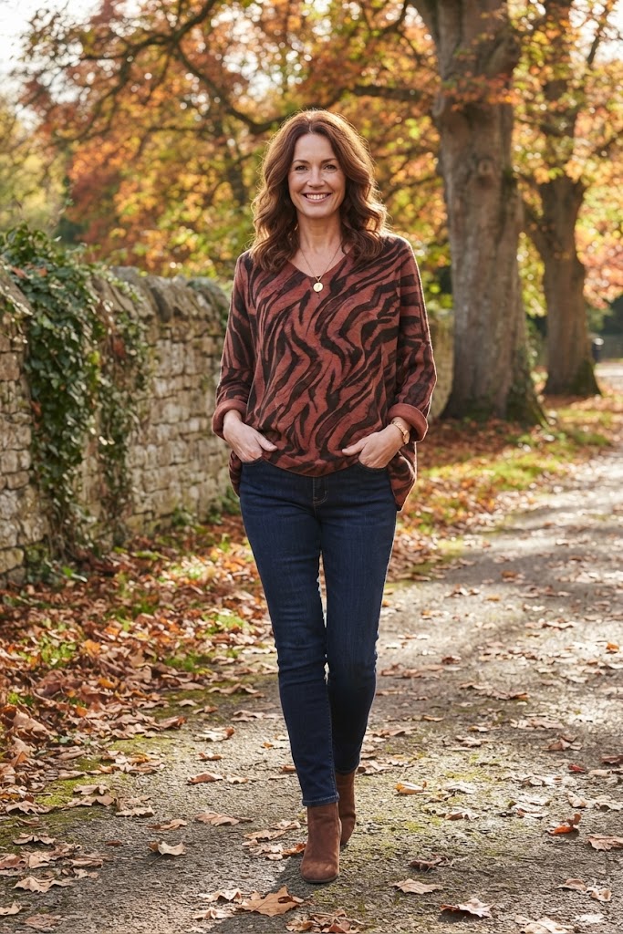 Zebra Print Lightweight Jumper