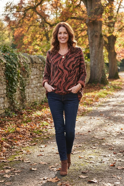 Zebra Print Lightweight Jumper