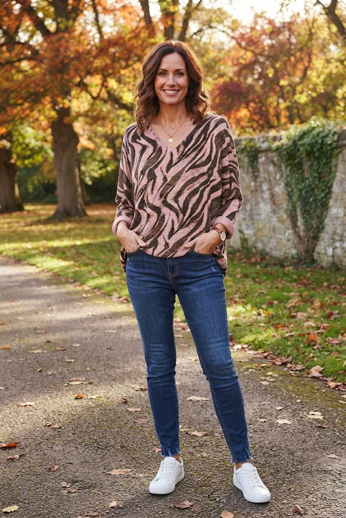 Zebra Print Lightweight Jumper