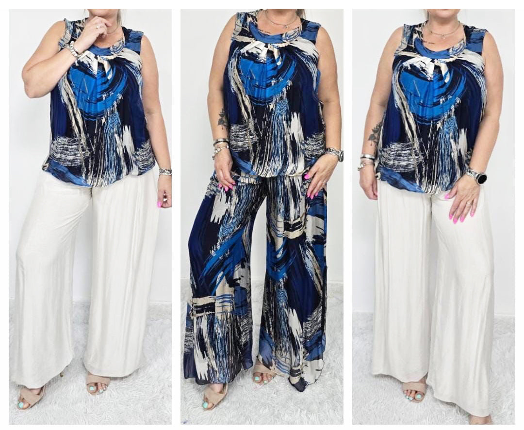 Printed Puffball Silk Vest