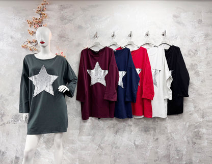 Sequin Star Jersey Tunic
